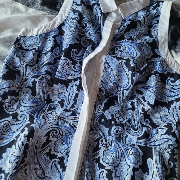 Ann Taylor Blue Paisley Button down dress Sz 10 - Picture 6 of 7